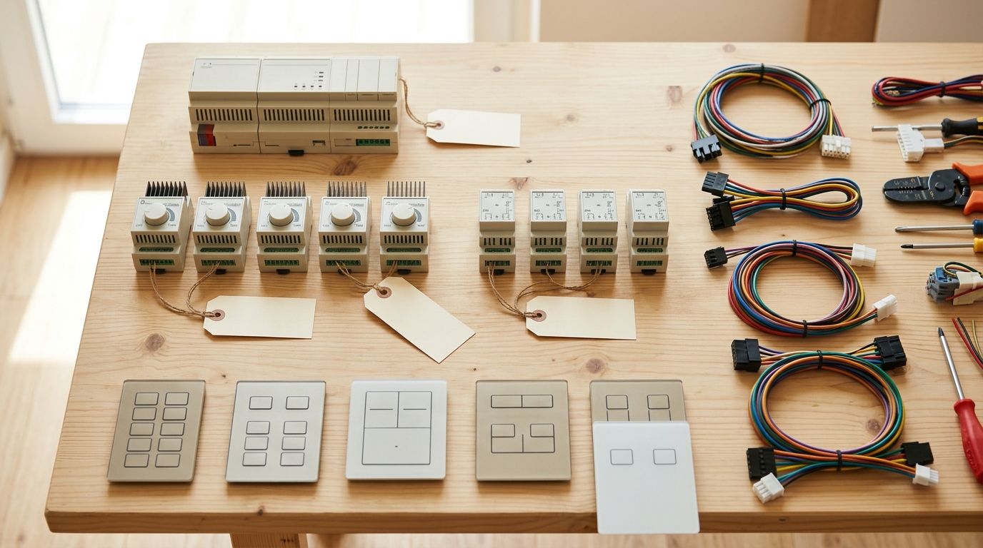 LiteTouch system components laid out on workbench